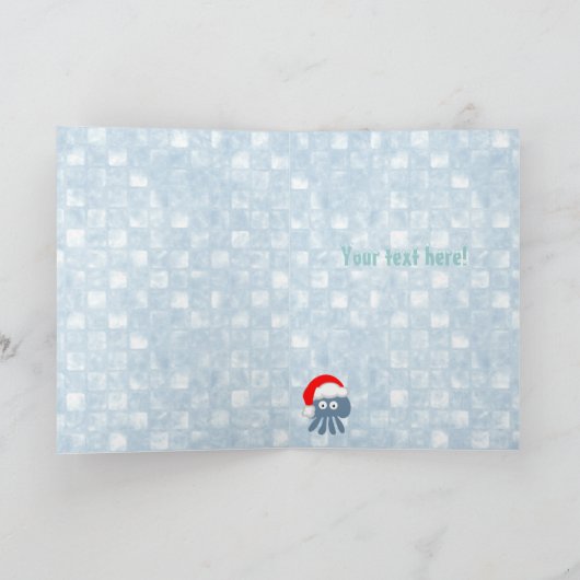 かわいいサンタクラゲメリーのゼリークリスマス シーズンカード (内部)