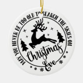 かわいいサンタクリスマスイブクリスマス セラミックオーナメント (正面)
