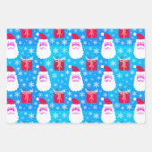 かわいいサンタクリスマススノーフレーク&ギフトラッピングP ラッピングペーパーシート (正面3)