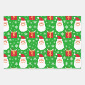 かわいいサンタクリスマススノーフレーク&ギフトラッピングP ラッピングペーパーシート (正面2)