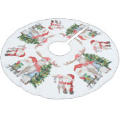 かわいいサンタクリスマスツリートナカイと格言 ブラッシュドポリエステルツリースカート (アングル)