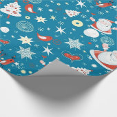 かわいいサンタクリスマスパターンラッピング紙 ラッピングペーパー (角)