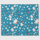 かわいいサンタクリスマスパターンラッピング紙 ラッピングペーパー (フラット)