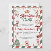 かわいいサンタクリスマスパーティー 招待状 (正面)