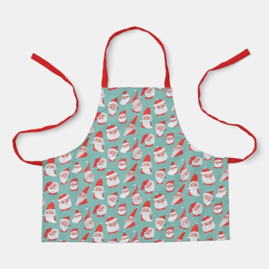かわいいサンタクリスマスホリデーパターン エプロン (正面)
