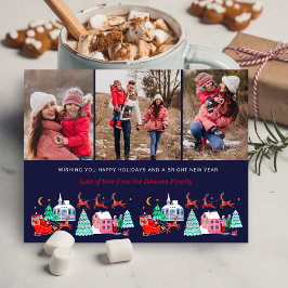 かわいいサンタクリスマスホリデー3枚 シーズンカード