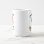 かわいいサンタクリスマス格言とトナカイ コーヒーマグカップ (中央)