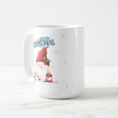 かわいいサンタクリスマス格言とトナカイ コーヒーマグカップ (正面左)