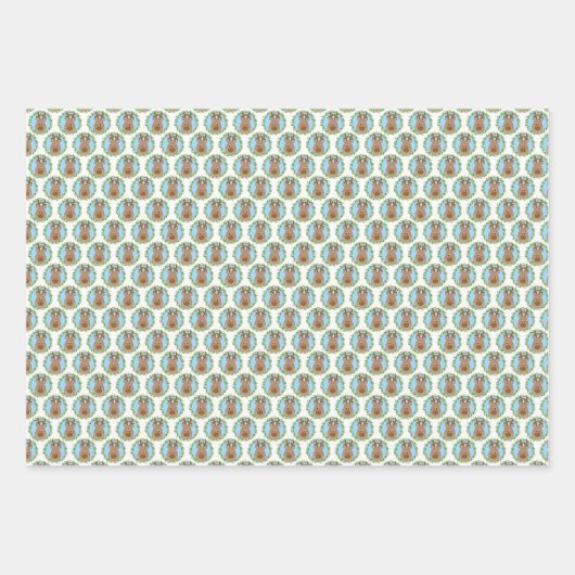 かわいいサンタクリスマス ラッピングペーパーシート (正面3)