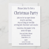 かわいいサンタクロースおもちゃ煙突雪クリスマスパーティー 招待状 (裏面)