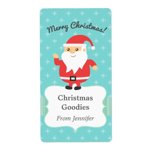 かわいいサンタクロースすてきとメリークリスマス ラベル (正面)