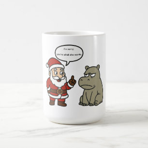 かわいいサンタクロースとカバのクリスマス コーヒーマグカップ