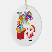 かわいいサンタクロースとギフトボックスカスタムクリスマス セラミックオーナメント (右)