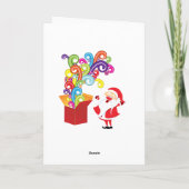 かわいいサンタクロースとギフトボックスクリスマスカード シーズンカード (裏面)