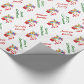 かわいいサンタクロースとギフトボックスクリスマス ラッピングペーパー (角)