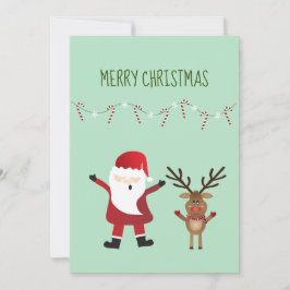 かわいいサンタクロースとトナカイのクリスマス シーズンカード
