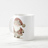 かわいいサンタクロースと手描きクリスマス コーヒーマグカップ (正面左)