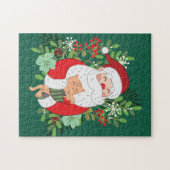 かわいいサンタクロースと猫 ジグソーパズル (横)