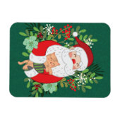 かわいいサンタクロースと猫 マグネット (横)