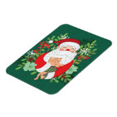 かわいいサンタクロースと猫 マグネット (左側)