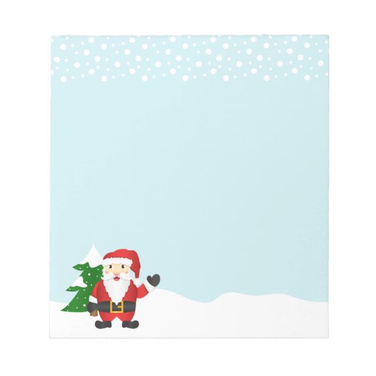 かわいいサンタクロースのイラスト クリスマス ノートパッド (正面)