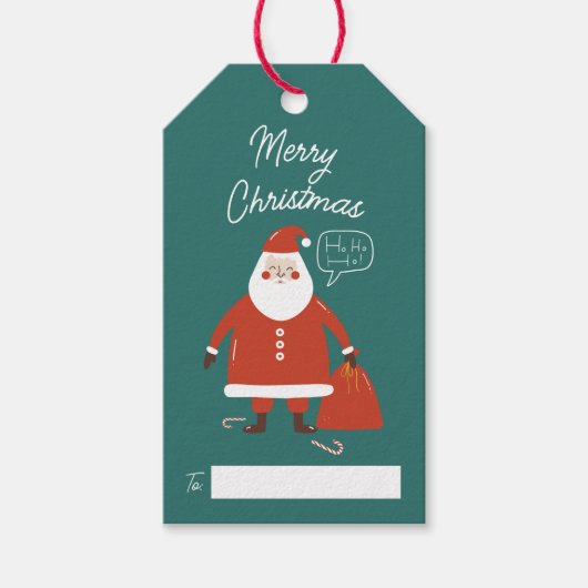 かわいいサンタクロースのカスタマイズ可能なクリスマス ギフトタグ (正面)
