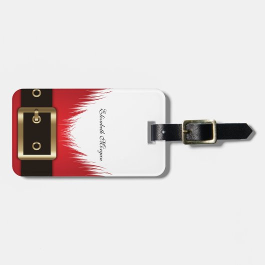 かわいいサンタクロースのカスタム ラゲッジタグ (正面横)