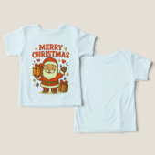 かわいいサンタクロースのクリスマスアート - メリークリスマス (デザイン正面&裏面)