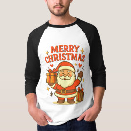  かわいいサンタクロースのクリスマスアート - メリークリスマス Tシャツ