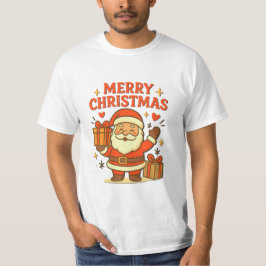 かわいいサンタクロースのクリスマスアート -  メリークリスマス Tシャツ