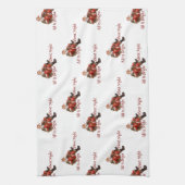 かわいいサンタクロースのクリスマスウォーターのカラーパターン キッチンタオル (縦)