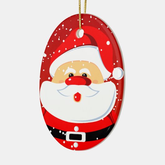 かわいいサンタクロースのクリスマスオーナメント セラミックオーナメント (左)