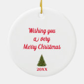 かわいいサンタクロースのクリスマスオーナメント セラミックオーナメント (裏面)