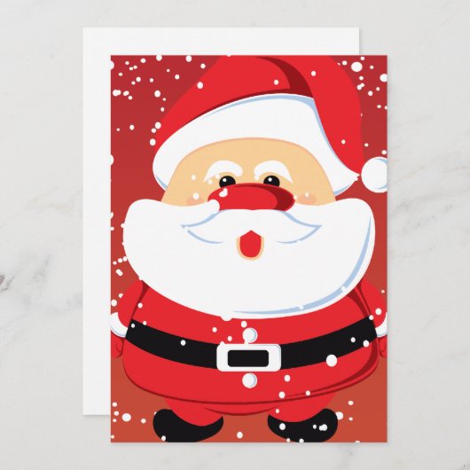 かわいいサンタクロースのクリスマスカスタム シーズンカード (正面/裏面)