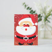 かわいいサンタクロースのクリスマスカスタム シーズンポストカード (スタンド正面)