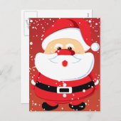 かわいいサンタクロースのクリスマスカスタム シーズンポストカード (正面/裏面)