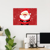 かわいいサンタクロースのクリスマスカスタム ポスター (ホームオフィス)
