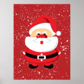 かわいいサンタクロースのクリスマスカスタム ポスター (正面)