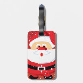 かわいいサンタクロースのクリスマスカスタム ラゲッジタグ (裏面縦)