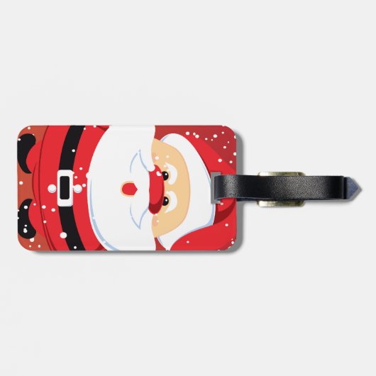 かわいいサンタクロースのクリスマスカスタム ラゲッジタグ (裏面横)