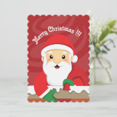 かわいいサンタクロースのクリスマスカード (スタンド正面)
