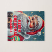 かわいいサンタクロースのクリスマスキッズパーソナライズされたたち ジグソーパズル (横)