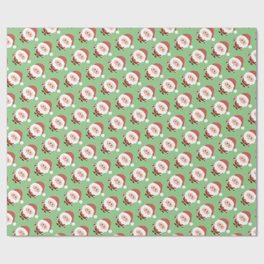 かわいいサンタクロースのクリスマスギフトラッピング紙 ラッピングペーパー (フラット)