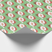 かわいいサンタクロースのクリスマスギフトラッピング紙 ラッピングペーパー (角)