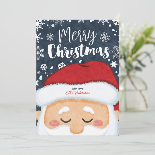 かわいいサンタクロースのクリスマスグリーティングカード シーズンカード (スタンド正面)