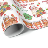 かわいいサンタクロースのクリスマススイーツパーソナライズされた ラッピングペーパー (ロールコーナー)