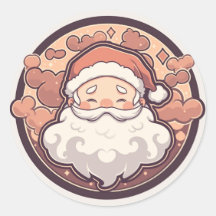 かわいいサンタクロースのクリスマスステッカー