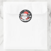 かわいいサンタクロースのクリスマスステッカー ラウンドシール (バッグ)