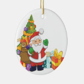 かわいいサンタクロースのクリスマスツリー セラミックオーナメント (右)