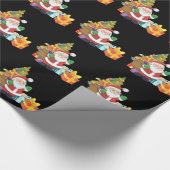 かわいいサンタクロースのクリスマスツリー ラッピングペーパー (角)